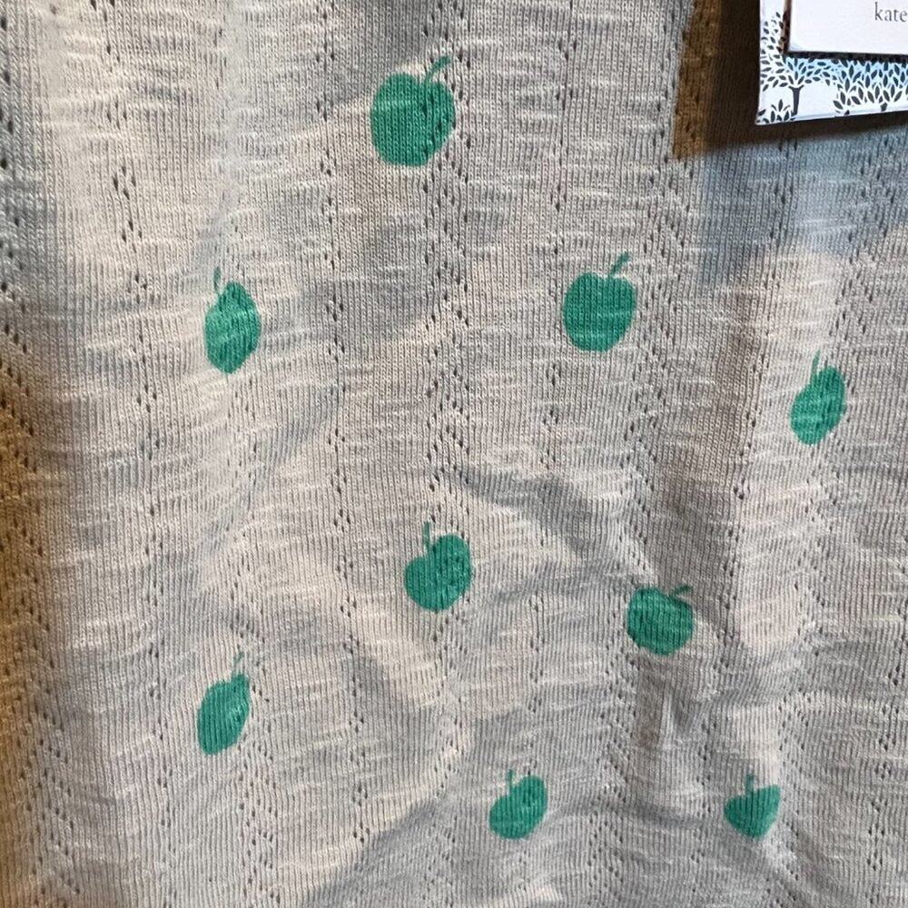 NWT Kate Quinn Pointelle Apple Shirt Organic Cotton Size 6Y - Picture 2 of 3